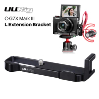 UURig R016 L Extension Bracket for Canon G7X Mark III Microphone Quick Release Extend Plate Cold Shoe Mount for LED Light Mic