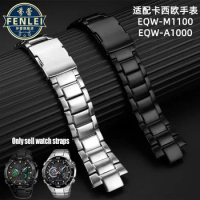 Raised Bracelet For Casio EDIFICE series EQW-M1100 EQW-A1000 Watchband Soild Stainless Steel Watch strap 13mm Men's wristband