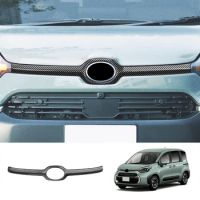 For Toyota Sienta 10 Series 2022 2023 ABS carbonfiber Front bumper Grille Grill Hood Cover front mesh Trim Exterior Accessories