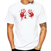 Bloody Hand Prints Horror Halloween Scary Blood Murder T Shirt Street Wear Fashion Tee Shirt