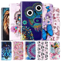 For Oppo Reno8 Pro Reno 8 Lite Reno7 Z 5G Oppo Find X5 Lite Find X5Pro Phone Cover Leather Magnetic Funny Painted Wallet Cases