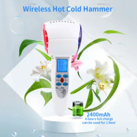 Wireless Hot Cold Hammer Cryotherapy Blue Photon Acne Treatment Lifting Rejuvenation Facial Care Machine LED Face Beauty Massage
