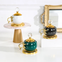 European Style Luxury Incense Burner Ceramics Censer Cone Arabian Stick Frankincense Vintage Bakhoor Aromatherapy Fragrance