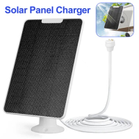 Solar Cells Charger with Rack and Screwdriver Wall Mount Solar Panels 4W 5V 360° Rotation for Google Nest Camera Outdoor Indoor