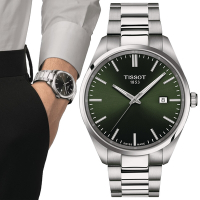 TISSOT天梭 官方授權 PR100 經典簡約石英腕錶-綠 母親節 禮物 40mm / T1504101109100