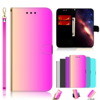 Luxury Mirror Surface Flip Leather Case For Sony Xperia 1 III 5 III 10 III 10 Plus L3 L4 XZ3 Minimalist Wallet Card Phone Cover