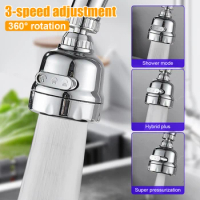 3 Mode Universal Kitchen Faucet Adapter 360° Rotation Sink Filter Extenders Spray Water Saving High Pressure Tap Nozzle Bathroom
