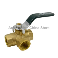 DN15 DN20 DN25 Brass Female Thread Three Way Ball Valve L-type 1/2" 3/4" 1" Water Pipe Joint Copper Fittings