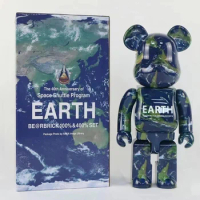 Bearbrick 400% 28cm The second Earth after the surface of the Earth Be@rBrick ABS plastic material gift doll figure joint rotati