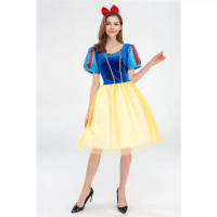 cp7.2 Puteri Snow White dan Tujuh Kerdil Set Set Skirt Pendek Snow White animasi kostum baju