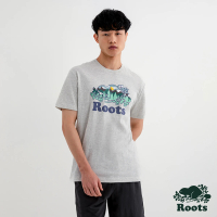 【Roots】Roots 男裝- COOPER SCENIC CLASSIC短袖T恤(白麻灰)