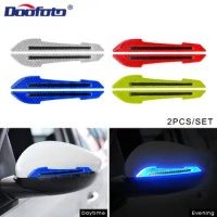 2pcs 3D Car Reflective Tape Rear Mirror Sticker Bumper Strip Safety Warning Decoration Car Accessories Styling Bicycle Reflector