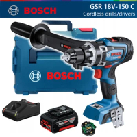 Bosch Cordless Drill GSR 18V-150 C 18V BITURBO Brushless Series Electric Screwdriver 2200Rpm 150N.m Rechargeable Power Driver