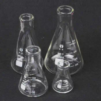 50ml 100ml 150ml 200ml 250ml 300ml 500ml 1000ml 2000ml 3000ml 5000ml Conical Erlenmeyer Flask G3.3 Borosilicate Glass Lab