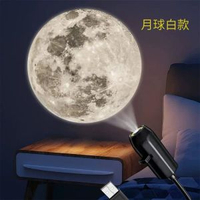 全城熱賣 - 多款星球聯動星空燈月球臥室創意LED小夜燈Logo投影燈網紅背景燈1個裝片+一個燈【月球白款】
