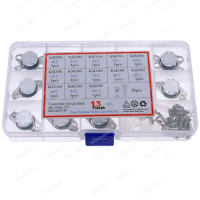 13pcs 13Value KSD301 Thermostat 40°C-100°C Temperature Thermal Control Switch Normally Close Assortment Mixed Box kit