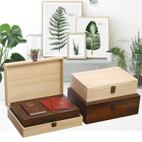 定做木盒長方形松木盒家用證書證件收納盒A4紙木盒定制禮品包裝盒