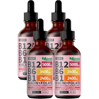 (4 Pack) Vitamin B12 and B6 Liquid Drops B12 Sublingual Vitamin B Complex - B 12 Vitamin 5000mcg - B