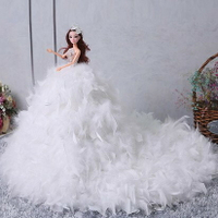 芭比娃娃 大號公主女孩生日超大90厘米單個仿真洋娃娃羽毛婚紗 雙十一購物節