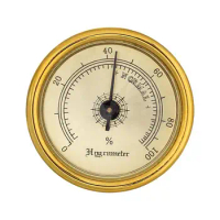 Brass Analog Hygrometer Back Magnet Humidity Gauge Hygrometer 45mm Mechanical Humidity Tester High Accuracy Hygrometer
