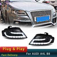 Headlight For Audi A4 B8 2009-2012 A4L S4 RS4 LED Modified With Lenses DRL Optical Guides LED And Xenon head lamp accembly