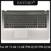 New For HP Pavilion 15-AB 15-AK TPN-Q159 TPN-Q158 Laptop Palmrest Upper Case Top Keyboard Cover Silver Replacement 809031-001