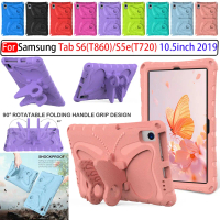 Sarung Tab S6 SM-T860 T865 2019, Sarung Tangan Kanak-kanak Kalis Kejutan, Pemegang Rama-rama, Penutu