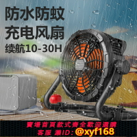 {台灣公司貨 可打統編}太陽能風扇防水防蚊戶外移動風扇12V大風力趴地扇充電露營風扇