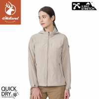 【Wildland 荒野 女 環保紗UV50+山旅外套《白卡其》】0B01915/連帽夾克/防曬風衣/機能外套