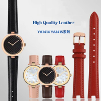 High Quality Notched Watch Strap for Gucci YA141401 YA141505 YA1414 YA1415 GC Women's Watch Leather Watchband 12x5mm 14x5mm