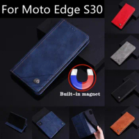 For Moto Edge S30 Case Moto Edge S30 Cover Magnetic Card Flip Leather Phone Shell Book For Motorola Edge S30 S 30 Case Back skin