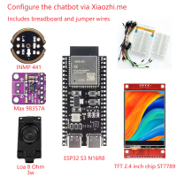 ชุดแชทบอตเสียง AI Xiao Zhi, ชุดเริ่มต้น ESP32 S3 N16R8, หน้าจอ OLED ขนาด 2.4 นิ้ว, อุปกรณ์เสริม ST77