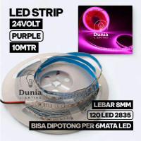 LED STRIP SMD 10M 24V PURPLE 120 LED LEBAR 8MM / STRIPE 10 METER 24 VOLT UNGU