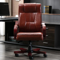 European Leather Office Chairs Home Computer Chair Designer Reclining Lift Study Chairs Modern Boss Chair Office Furniture D