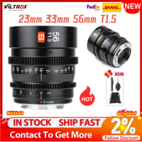 Viltrox 23mm 33mm 56mm T1.5 Cinema Lens Manual Focus Prime Filmmaking Vlogger for Sony E M43 Mount Lumix Olympus BMPCC Camera