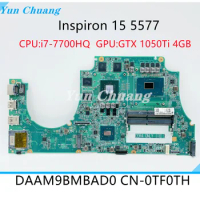 DAAM9BMBAD0 CN-0TF0TH For DELL Inspiron 15 5577 Laptop Motherboard DDR4 w/ i7-7700HQ GTX 1050Ti 4GB 100%Test work