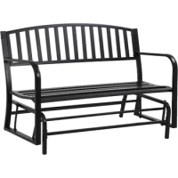 Patio Glider Bench Garden Bench for Patio Outdoor Metal Park ench Cushion for Yard Porch Clearance Work Entryway