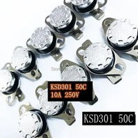 10pcs KSD301 50 Degrees NO Normally open Automatic Closure Temperature switch 50C Normally Closed Automatic Disconnecting Switch