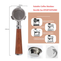54mm Coffee Bottomless Portafilter With 1 2 cups Basket for Breville Sage/870/875/878/880 Naked Filter Coffee Machine Accessory
