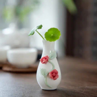 Desktop Mini Hydroponic Small Vase Small Ornaments Chinese Ceramic Cute And Minimalist Vase Without Plants Home Decor LE786