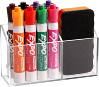 Magnetic Pen Holder Classroom Organization Acrylic Marker Holder for Whiteboard Refrigerator Locker 