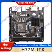 Used H77M-ITX Computer Motherboard LGA 1155 DDR3 For H77 Desktop Mainboard SATA II PCI-E X16