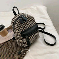 TAS RANSEL MOTIF MINI, TAS WANITA, TAS TERBARU, TAS KECE Hitam Cokelat Kanvas