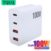 TQUQ 100W 4 Port GaN Wall Charger USB C PD Charging Station Type-C Power Adapter PPS 45W for MacBook Pro, iPhone 14, Galaxy S22