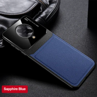 Peaktop Shockproof Case for Xiaomi POCO X3 NFC X3 Pro F3 5G Leather Mirror Glass Phone back Cover for Pocophone F2 Pro X2 M2 Pro