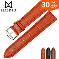 MAIKES HQ watchbands genuine leather strap watch accessories 16mm 18mm 20mm 22mm 24mm men &amp; women brown Watch Band For Casio