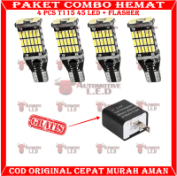 ORIGINAL COMBO PAKET HEMAT LAMPU SEIN MOTOR T15 45 LED FREE FLASHER SEIN | LAMPU SENJA MOTOR LAMPU S