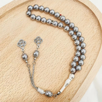 33 Muslim Prayer Beads, Handcrafted Islamic Rosary with Tassel, Floral Design, Unisex Bracelet from 