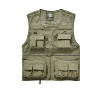 【PUSH!】戶外休閒用品多功能15口袋背心夾克(多口袋背心 F25卡其色)