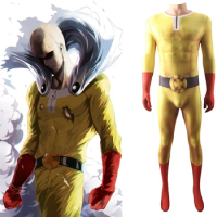 ONE PUNCH-MAN Costume Cosplay Spandex Halloween Costume ONE PUNCH-MAN Boys Superhero Zentai Bodysuit for Adult Kids